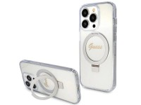 Guess Ring Stand Script Glitter MagSafe case for iPhone 15 Pro - transparent Guess Ring Stand Script Glitter MagSafe case for iPhone 15 Pro - transparent