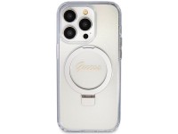 Guess Ring Stand Script Glitter MagSafe case for iPhone 15 Pro - transparent Guess Ring Stand Script Glitter MagSafe case for iPhone 15 Pro - transparent