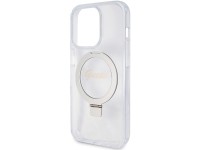 Guess Ring Stand Script Glitter MagSafe case for iPhone 15 Pro - transparent Guess Ring Stand Script Glitter MagSafe case for iPhone 15 Pro - transparent