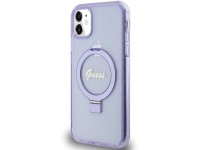 Capa MagSafe Guess Ring Stand Script Glitter para iPhone 11 / Xr - roxa Capa MagSafe Guess Ring Stand Script Glitter para iPhone 11 / Xr - roxa
