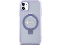 Capa MagSafe Guess Ring Stand Script Glitter para iPhone 11 / Xr - roxa Capa MagSafe Guess Ring Stand Script Glitter para iPhone 11 / Xr - roxa