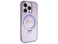 Capa MagSafe Guess Ring Stand Script Glitter para iPhone 13 Pro / 13 - roxa Capa MagSafe Guess Ring Stand Script Glitter para iPhone 13 Pro / 13 - roxa
