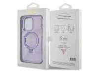 Guess Ring Stand Script Glitter MagSafe case for iPhone 14 Pro - purple Guess Ring Stand Script Glitter MagSafe case for iPhone 14 Pro - purple