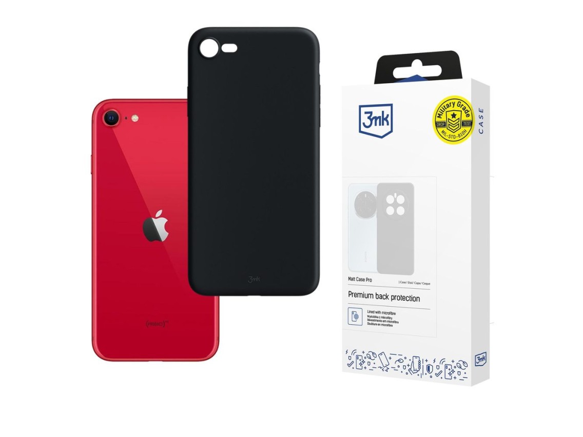 Funda 3mk Matt Case Pro para Apple iPhone SE 2022 - negro mate