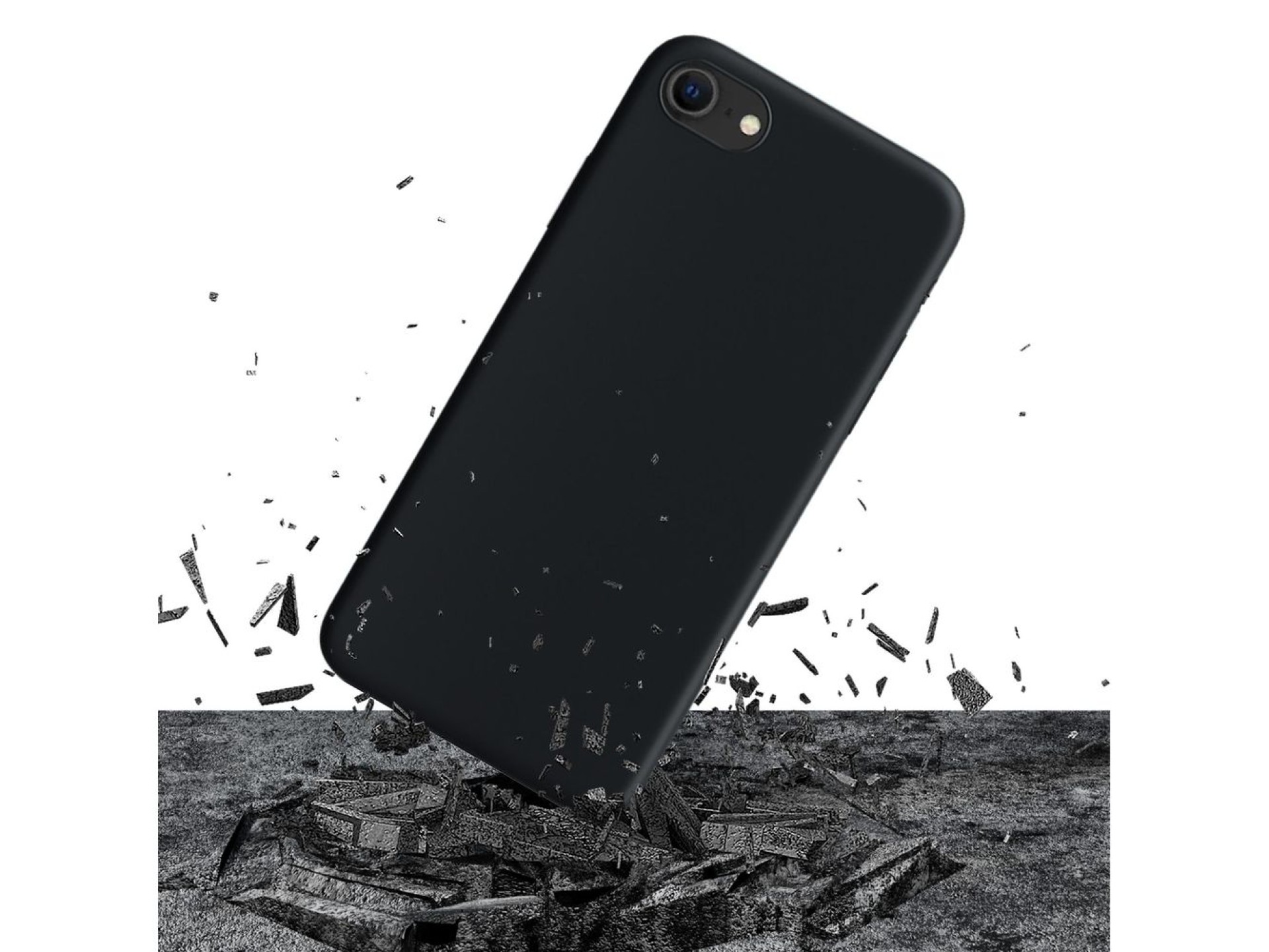 Funda mate 3mk Pro para iPhone SE 2020 - Negra