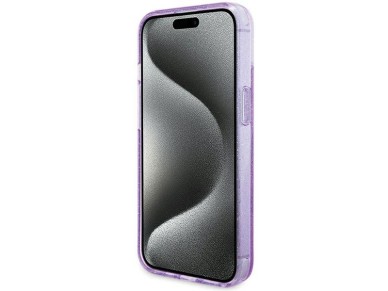Guess Ring Stand Script Glitter MagSafe case for iPhone 15 Plus / 14 Plus - purple Guess Ring Stand Script Glitter MagSafe case for iPhone 15 Plus / 14 Plus - purple