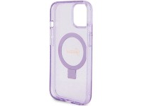 Guess Ring Stand Script Glitter MagSafe case for iPhone 15 Plus / 14 Plus - purple Guess Ring Stand Script Glitter MagSafe case for iPhone 15 Plus / 14 Plus - purple