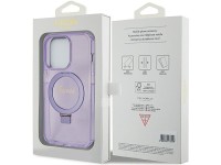 Capa MagSafe Guess Ring Stand Script Glitter para iPhone 15 Pro - roxa Capa MagSafe Guess Ring Stand Script Glitter para iPhone 15 Pro - roxa