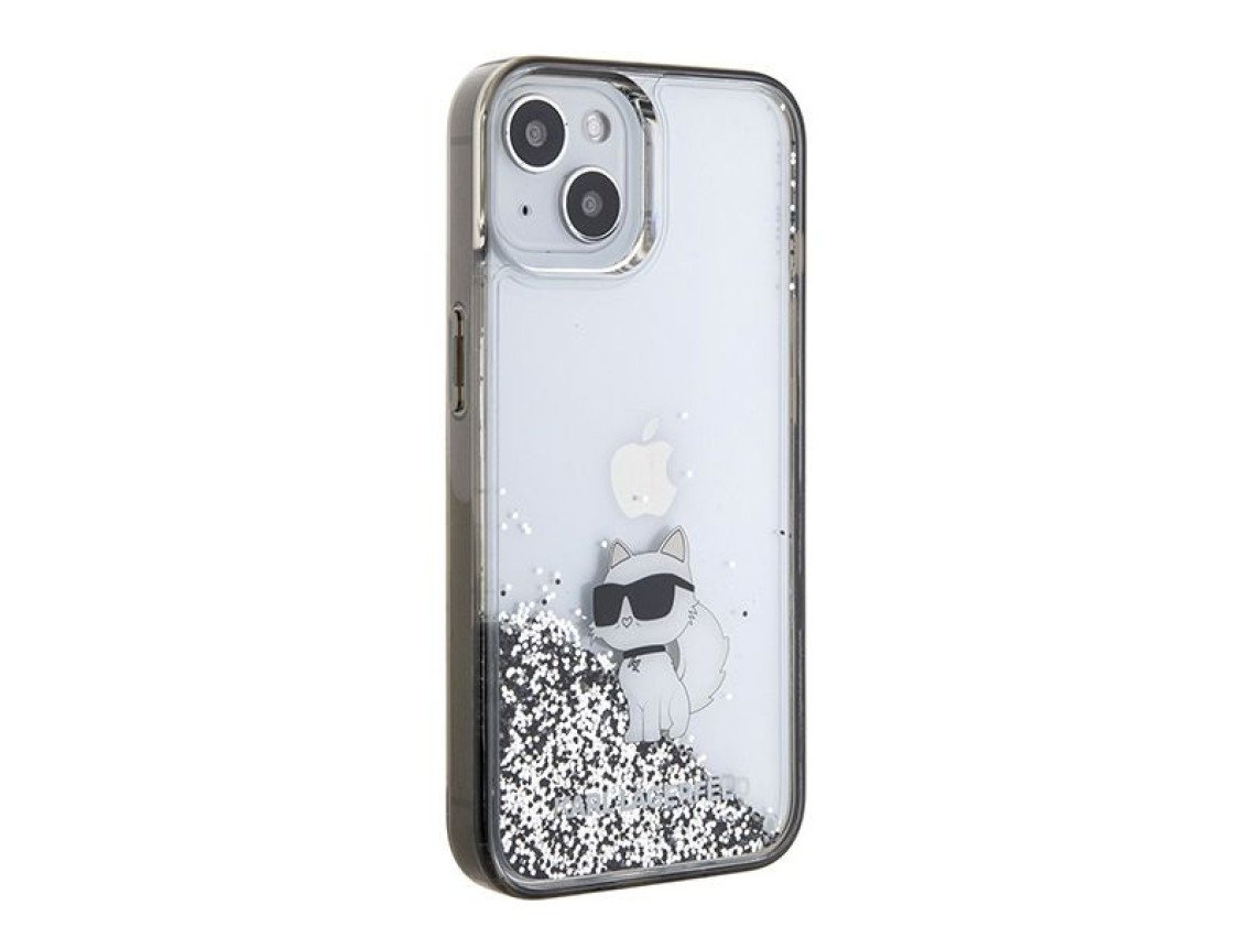 Funda Karl Lagerfeld Liquid Glitter Choupette para iPhone 15 - transparente