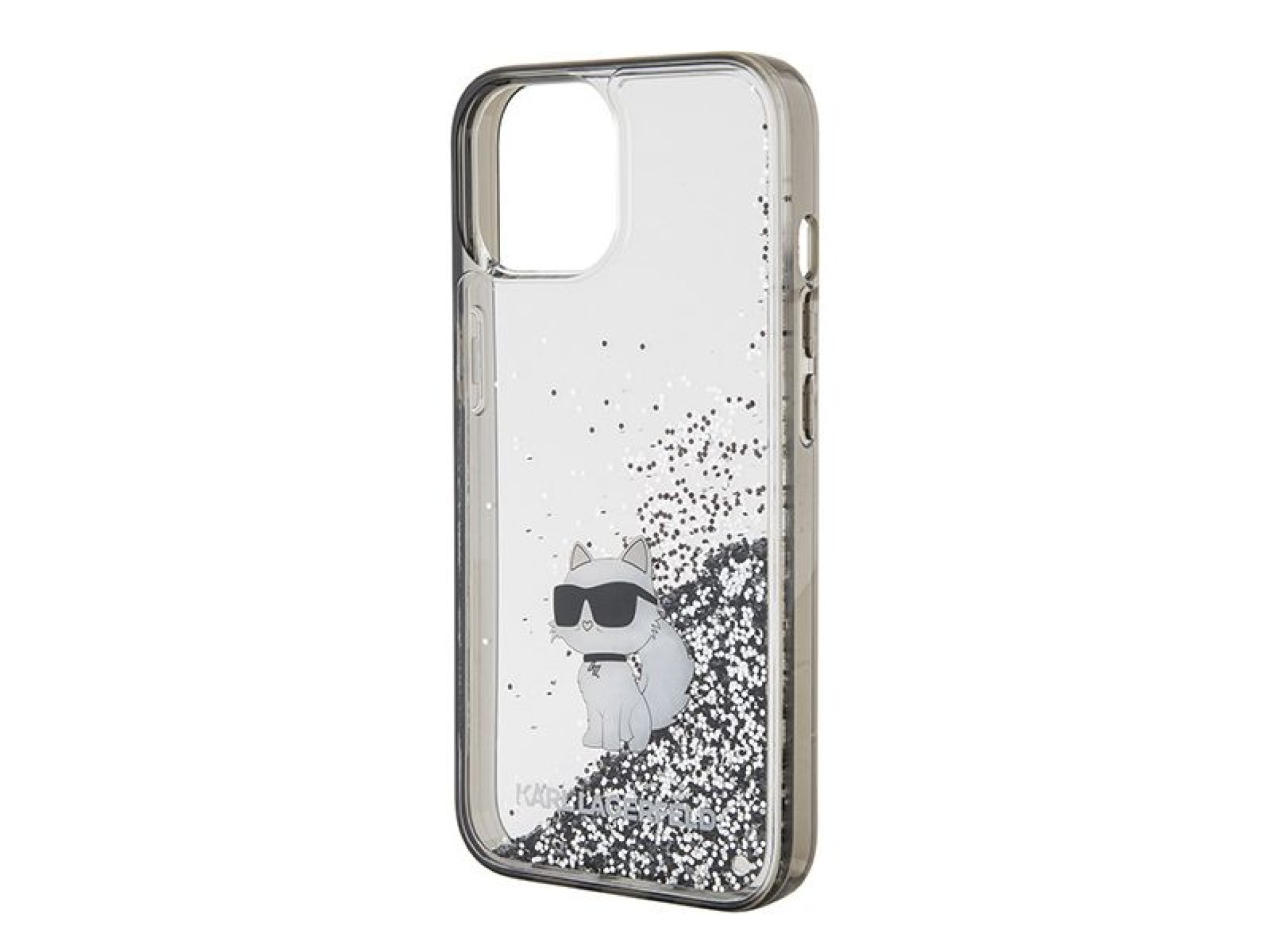 Funda Karl Lagerfeld Liquid Glitter Choupette para iPhone 15 - transparente