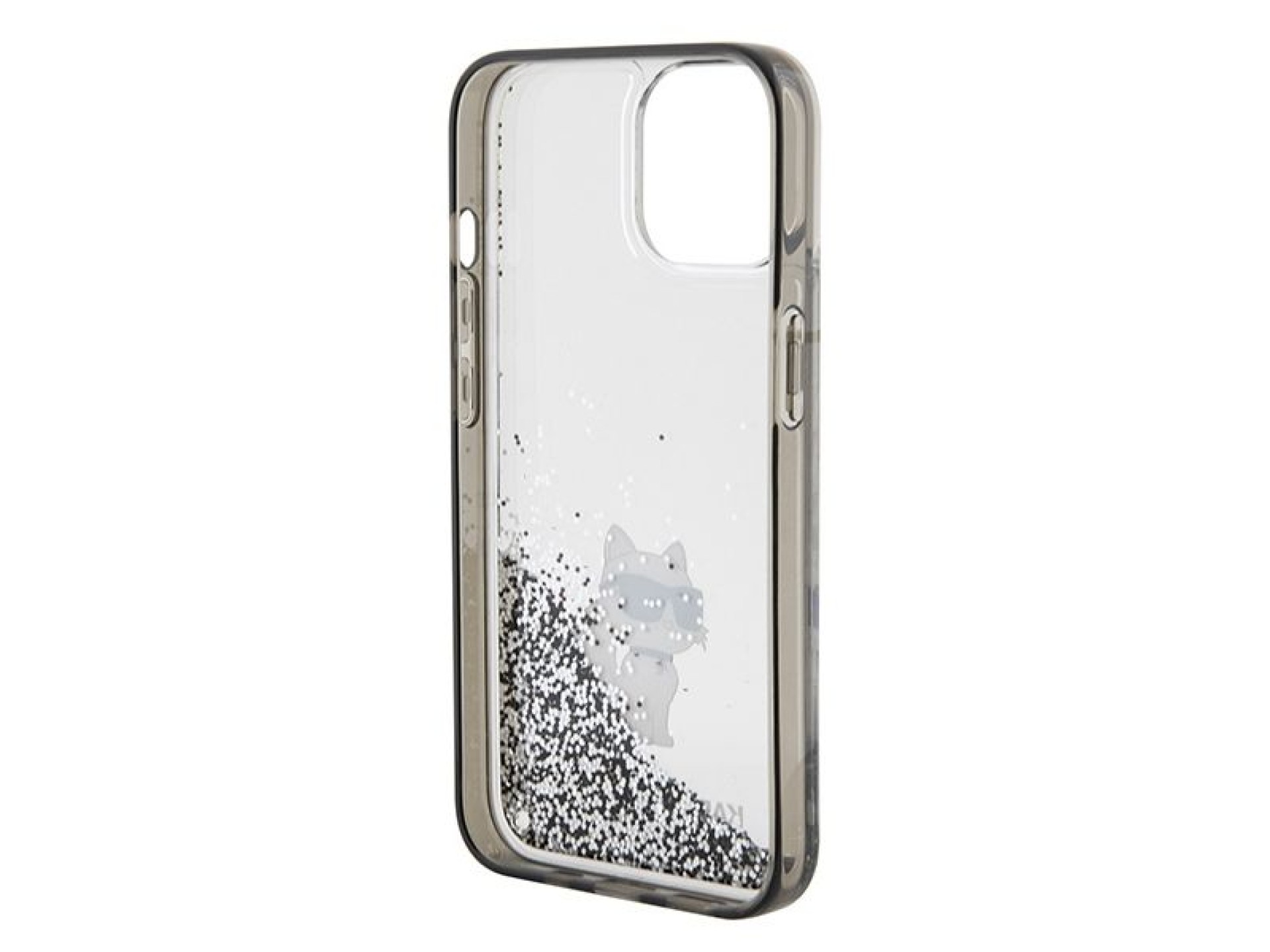Funda Karl Lagerfeld Liquid Glitter Choupette para iPhone 15 - transparente