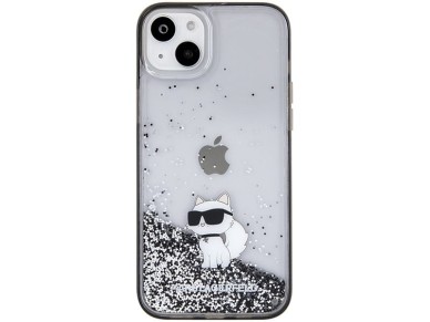 Karl Lagerfeld Liquid Glitter Choupette case for iPhone 15 Plus - transparent Karl Lagerfeld Liquid Glitter Choupette case for iPhone 15 Plus - transparent