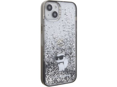 Karl Lagerfeld Liquid Glitter Choupette case for iPhone 15 Plus - transparent Karl Lagerfeld Liquid Glitter Choupette case for iPhone 15 Plus - transparent