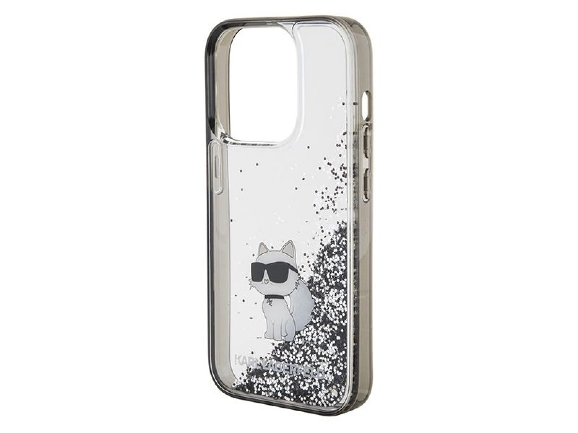Karl Lagerfeld Liquid Glitter Choupette case for iPhone 15 Pro Max - transparent