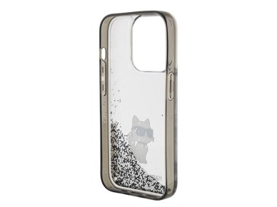 Karl Lagerfeld Liquid Glitter Choupette case for iPhone 15 Pro Max - transparent