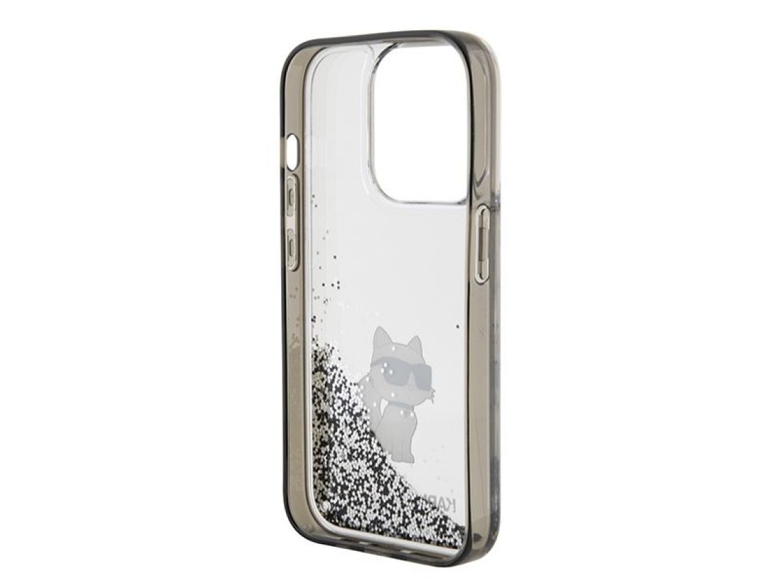 Karl Lagerfeld Liquid Glitter Choupette case for iPhone 15 Pro Max - transparent