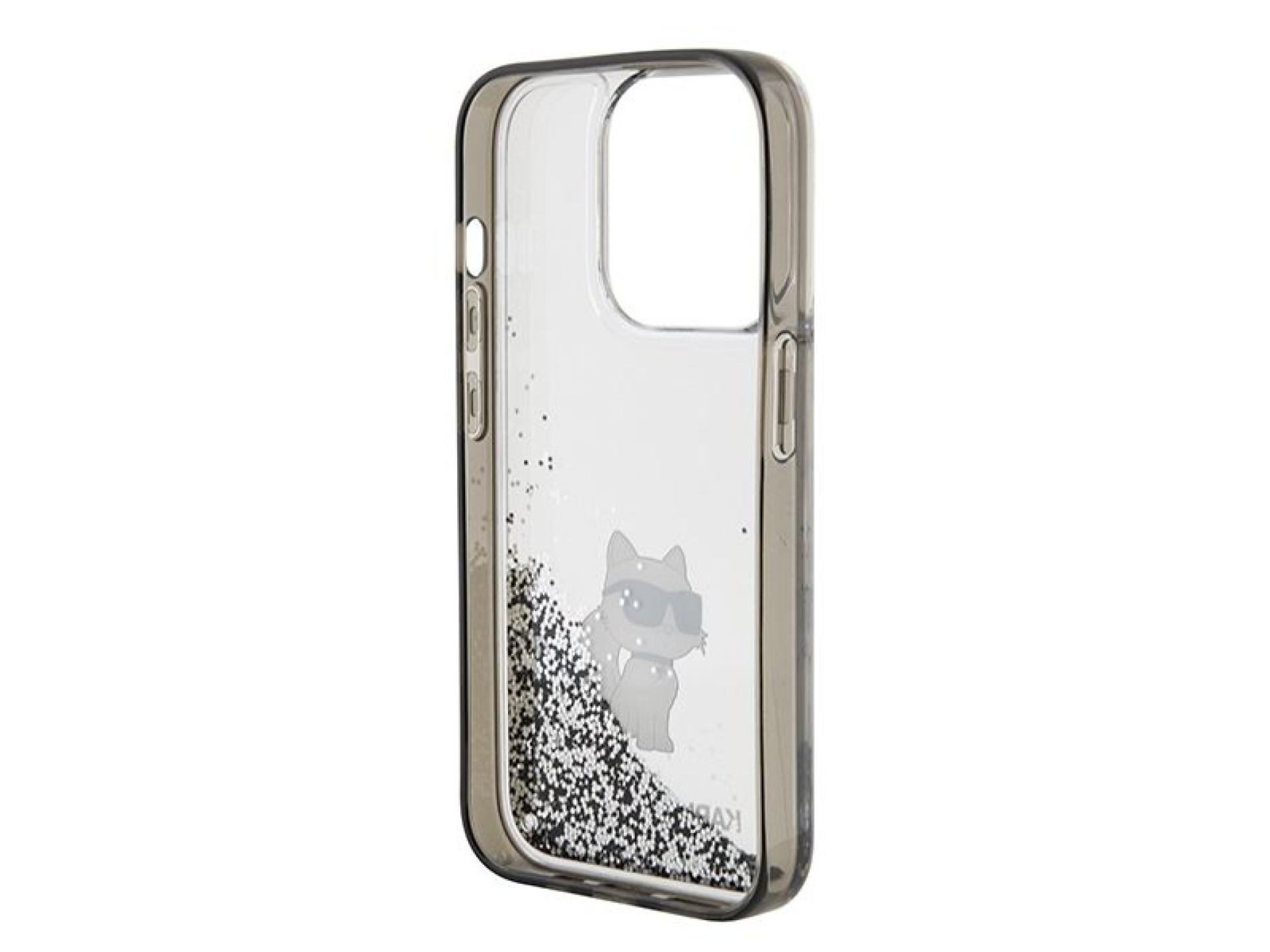 Karl Lagerfeld Liquid Glitter Choupette case for iPhone 15 Pro Max - transparent