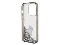 Karl Lagerfeld Liquid Glitter Choupette case for iPhone 15 Pro Max - transparent