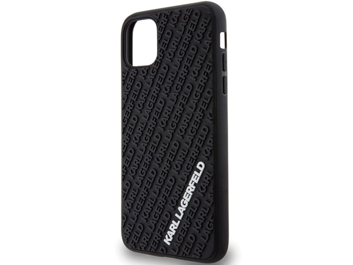 Karl Lagerfeld KLHCN613DMKRLK iPhone 11 / Xr 6.1" negro/negro carcasa rígida 3D de goma con múltiple