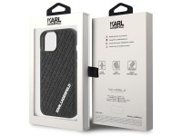 Capa Karl Lagerfeld 3D emborrachada com vários logotipos para iPhone 15 - preta Capa Karl Lagerfeld 3D emborrachada com vários logotipos para iPhone 15 - preta