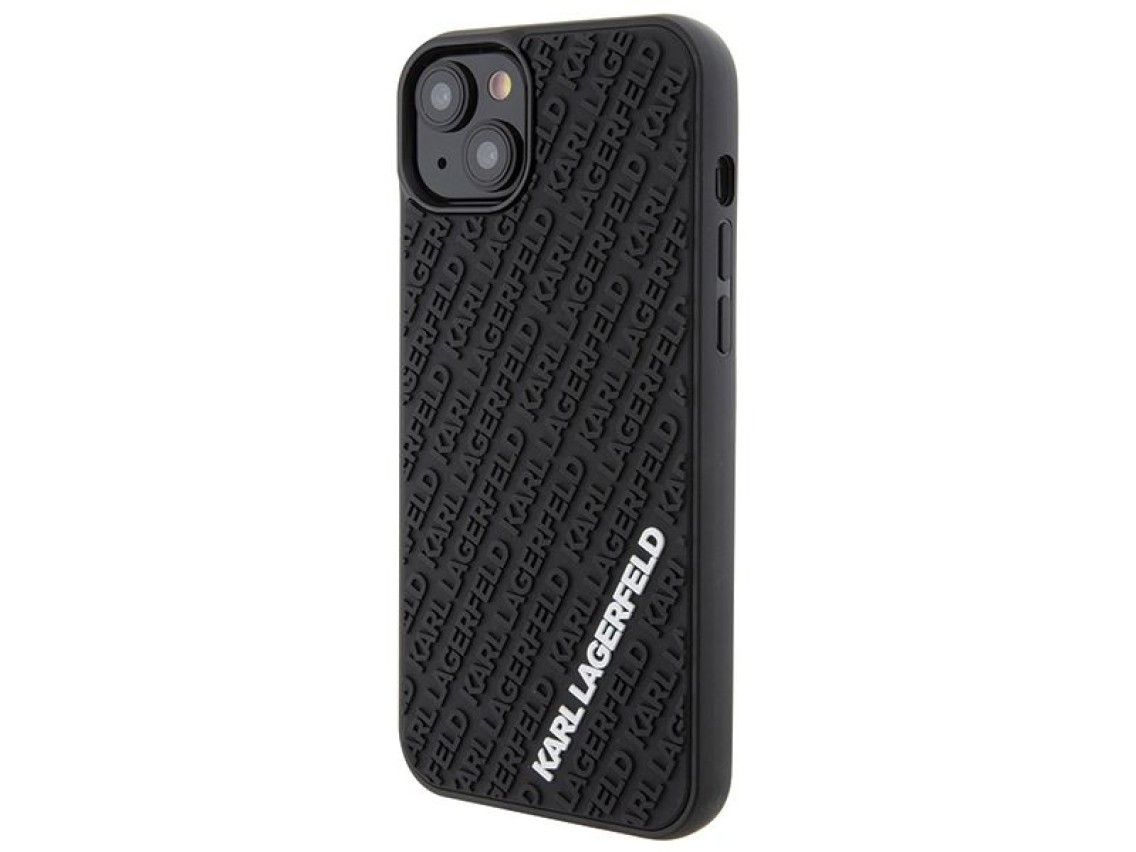 Karl Lagerfeld 3D Rubber Multi Logo case for iPhone 15 Plus - black