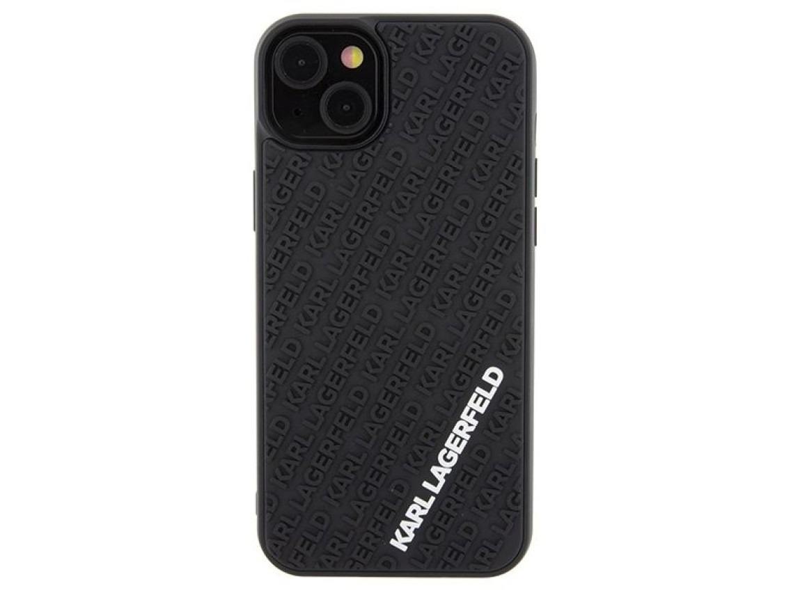Karl Lagerfeld 3D Rubber Multi Logo case for iPhone 15 Plus - black