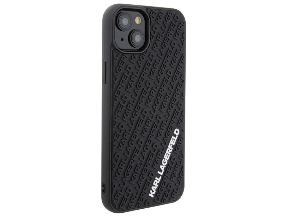 Karl Lagerfeld 3D Rubber Multi Logo case for iPhone 15 Plus - black