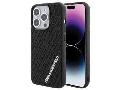 Karl Lagerfeld 3D Rubber Multi Logo case for iPhone 15 Pro - black