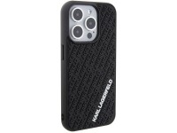 Capa Karl Lagerfeld 3D emborrachada com m�ltiplos logotipos para iPhone 15 Pro - preta