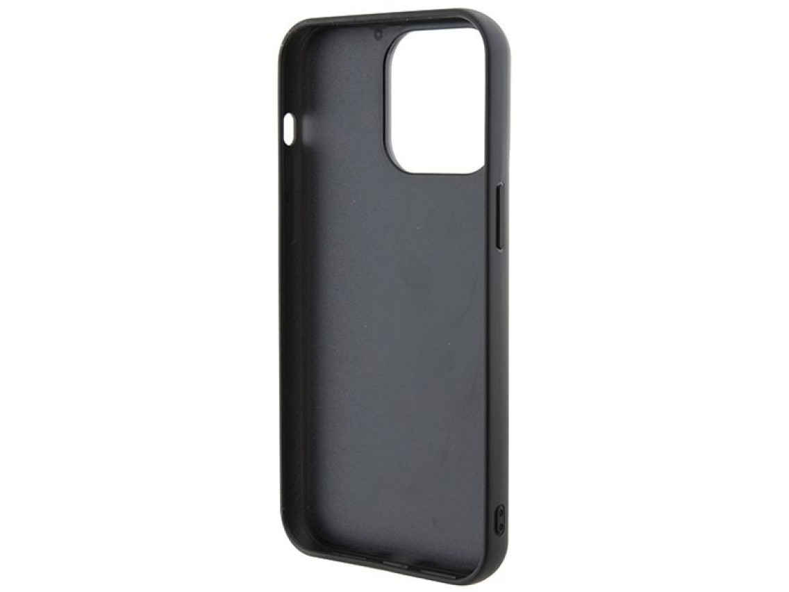 Funda Karl Lagerfeld 3D de goma con múltiples logotipos para iPhone 15 Pro Max - negra
