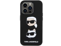 Capa de silicone Karl Lagerfeld Karl&Choupette Head para iPhone 15 Pro - preta Capa de silicone Karl Lagerfeld Karl&Choupette Head para iPhone 15 Pro - preta