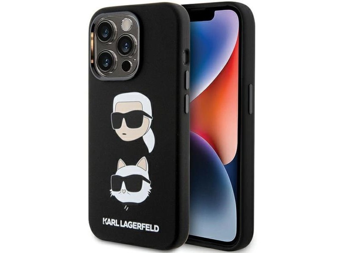 Karl Lagerfeld Silicone Karl&Choupette Head case for iPhone 15 Pro Max - black