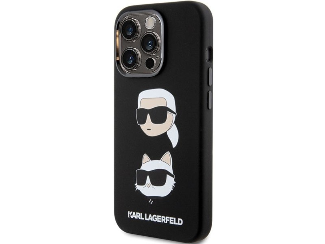 Karl Lagerfeld Silicone Karl&Choupette Head case for iPhone 15 Pro Max - black