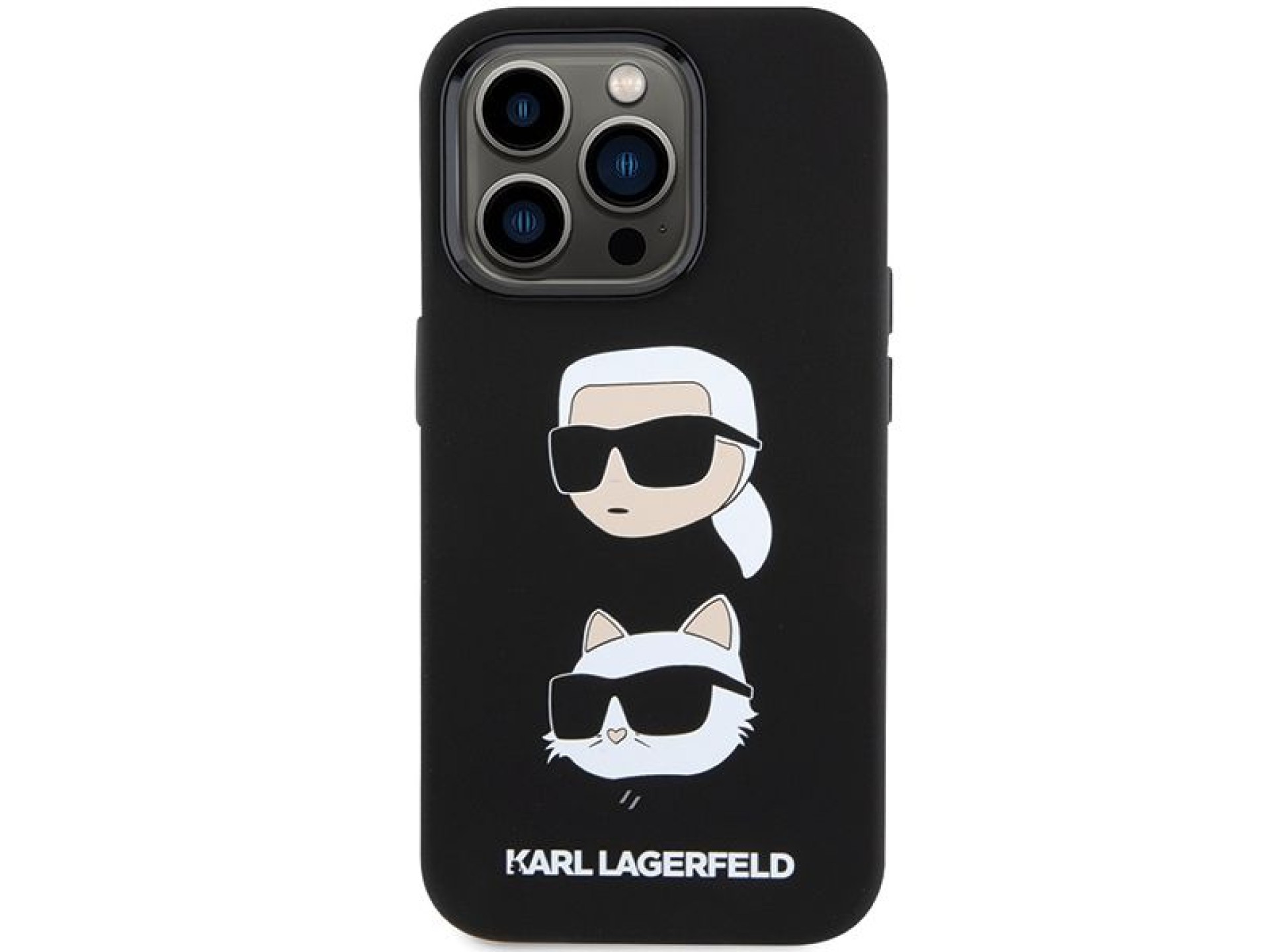 Karl Lagerfeld Silicone Karl&Choupette Head case for iPhone 15 Pro Max - black