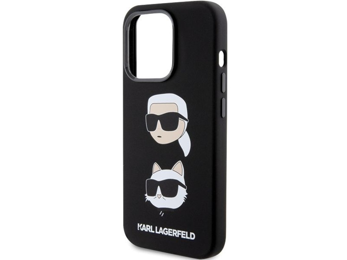 Karl Lagerfeld Silicone Karl&Choupette Head case for iPhone 15 Pro Max - black