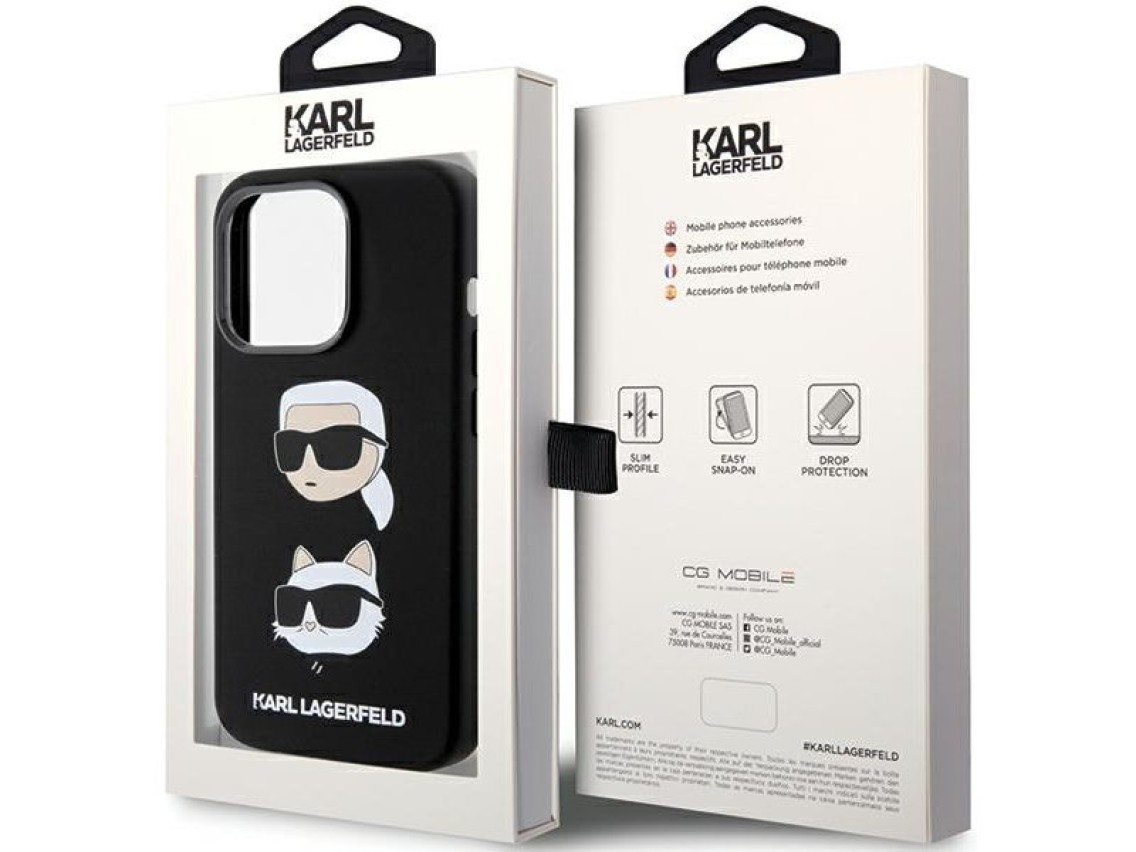 Karl Lagerfeld Silicone Karl&Choupette Head case for iPhone 15 Pro Max - black