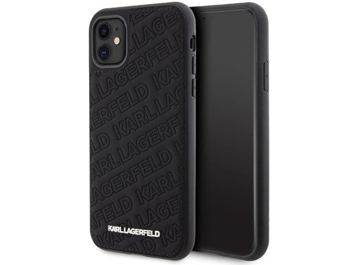 Funda Karl Lagerfeld con estampado acolchado K para iPhone 11 / Xr - negra