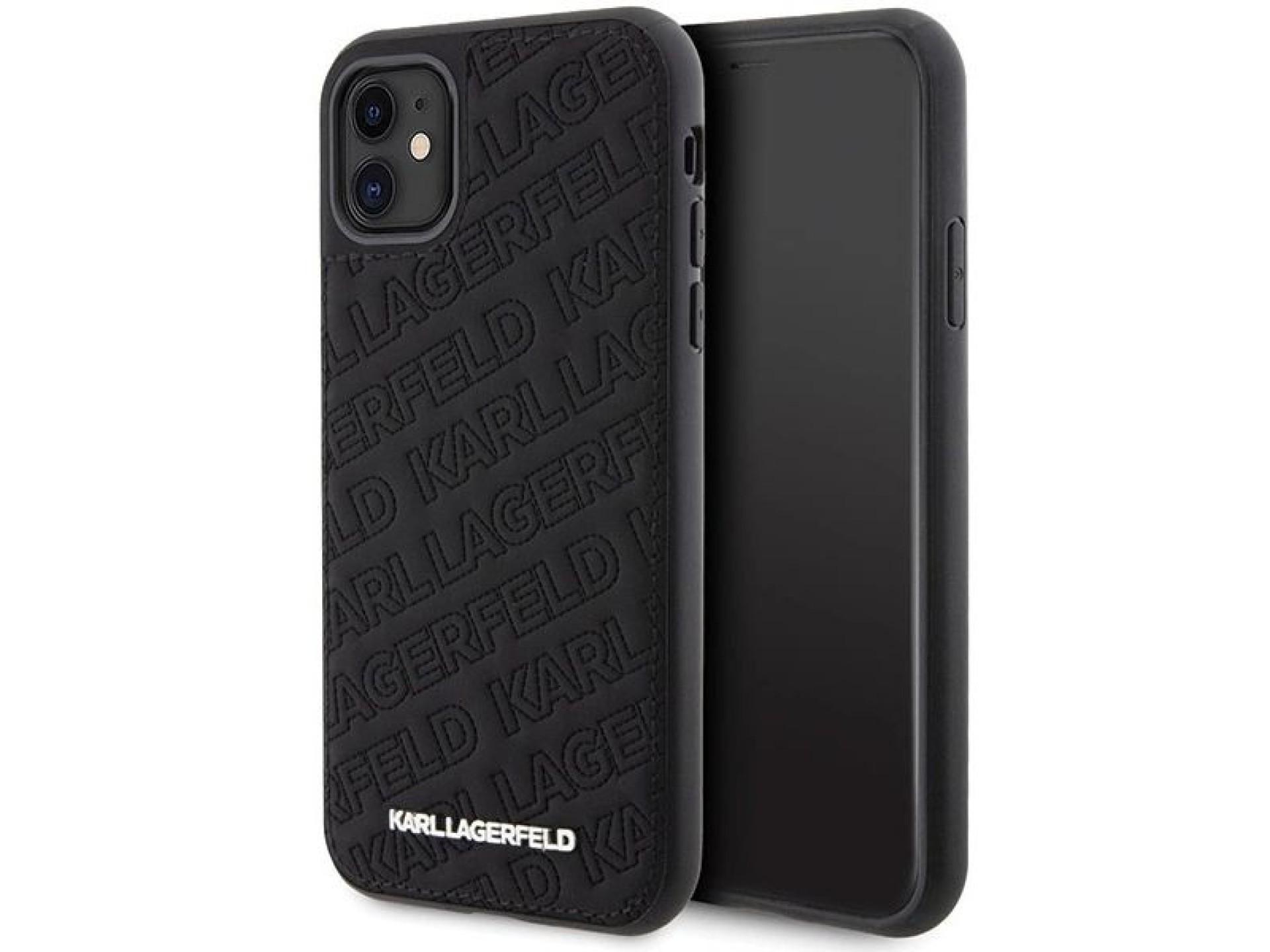 Funda Karl Lagerfeld con estampado acolchado K para iPhone 11 / Xr - negra