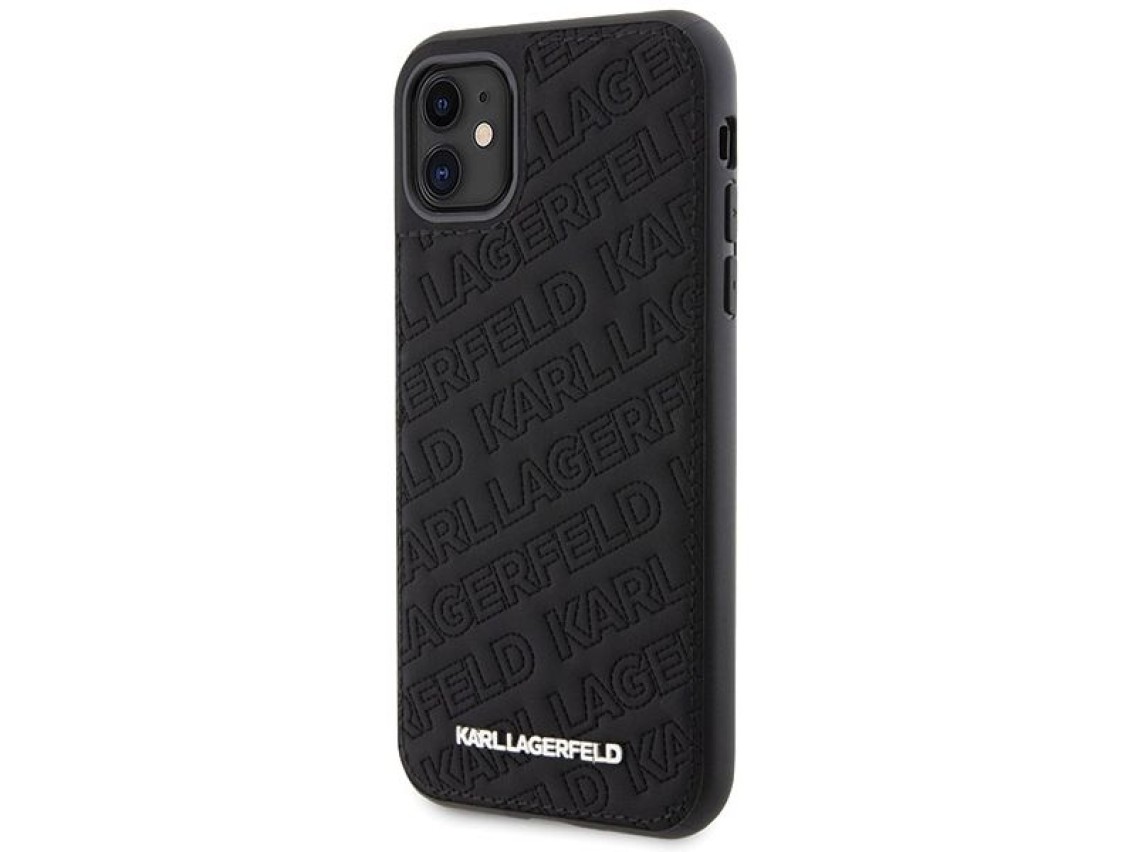 Funda Karl Lagerfeld con estampado acolchado K para iPhone 11 / Xr - negra