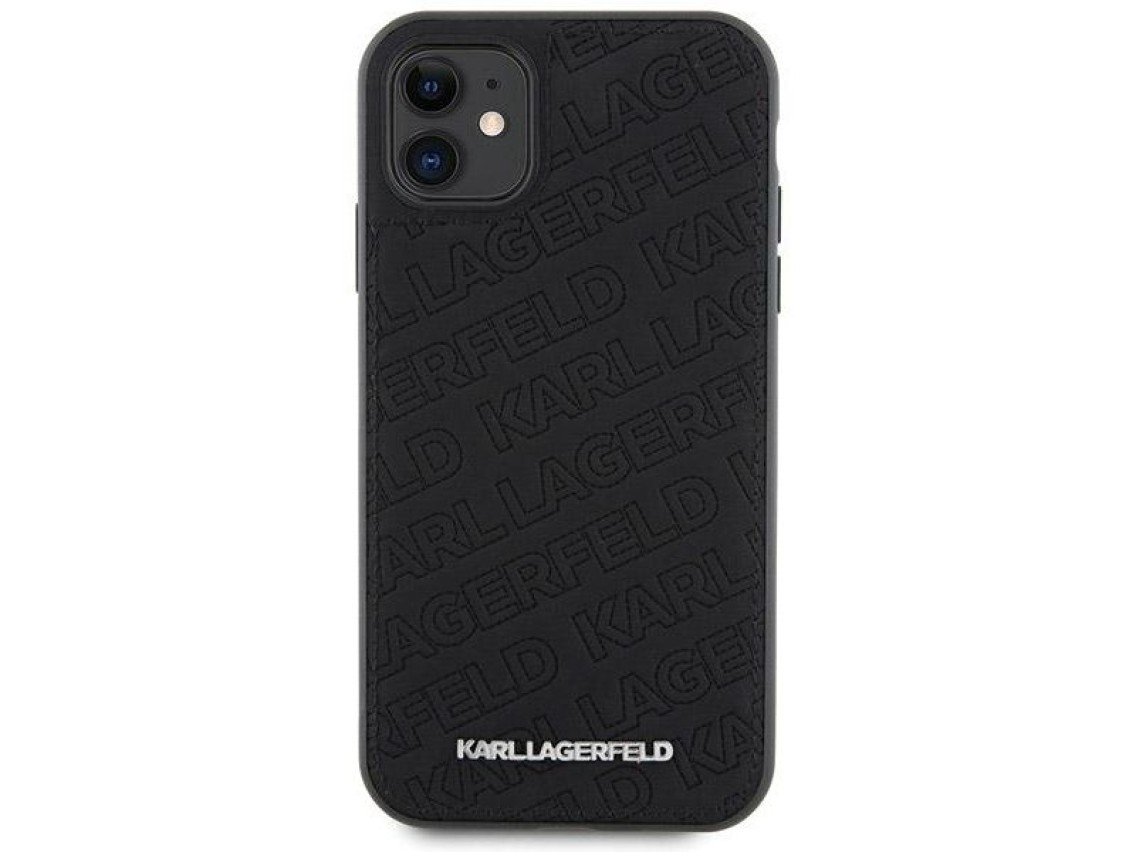 Funda Karl Lagerfeld con estampado acolchado K para iPhone 11 / Xr - negra