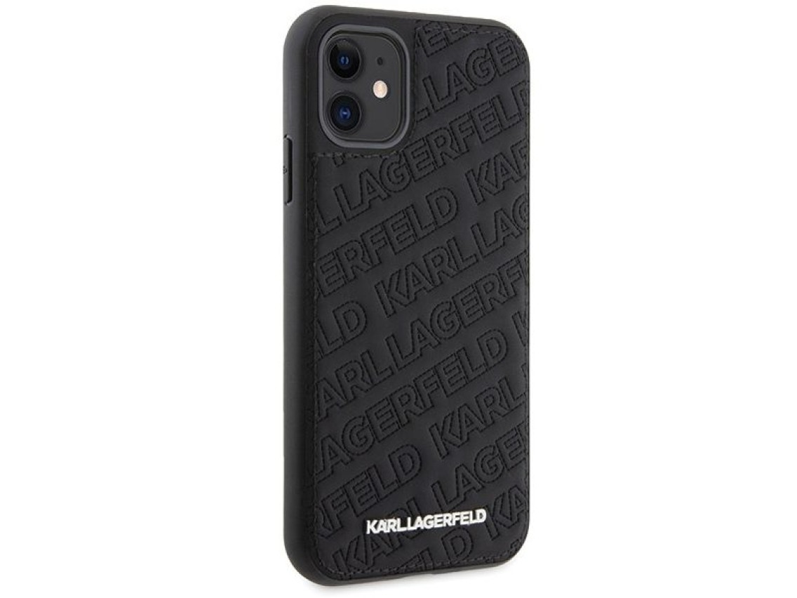 Funda Karl Lagerfeld con estampado acolchado K para iPhone 11 / Xr - negra