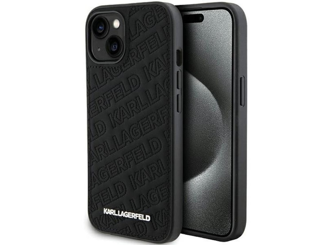 Karl Lagerfeld Quilted K Pattern case for iPhone 15 - black