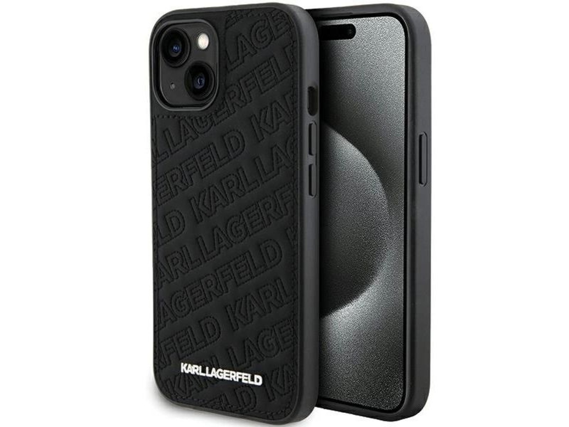 Karl Lagerfeld Quilted K Pattern case for iPhone 15 - black