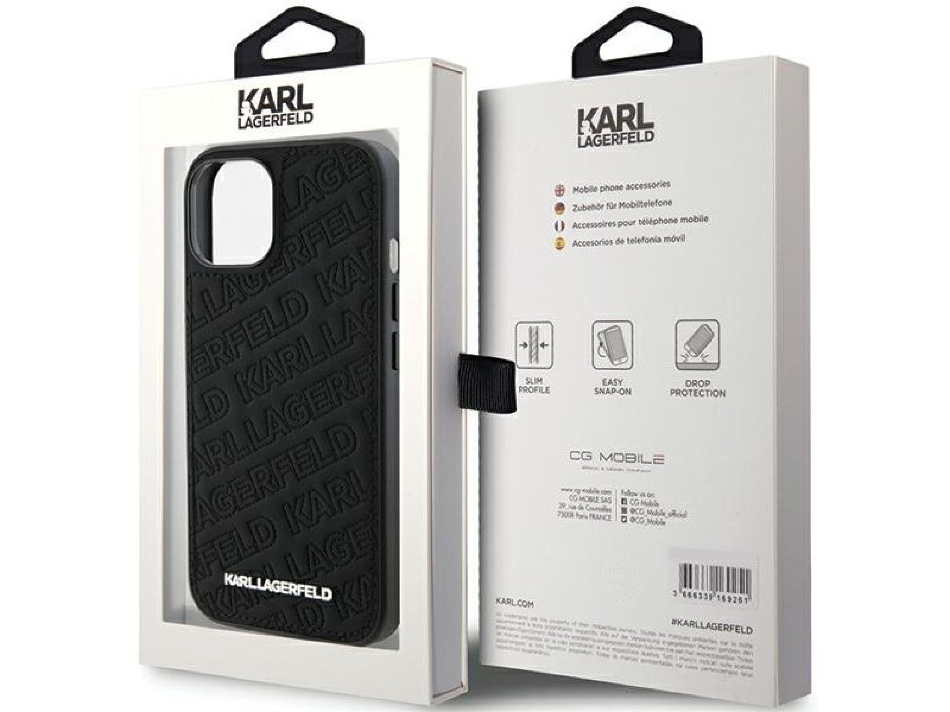 Karl Lagerfeld Quilted K Pattern case for iPhone 15 - black
