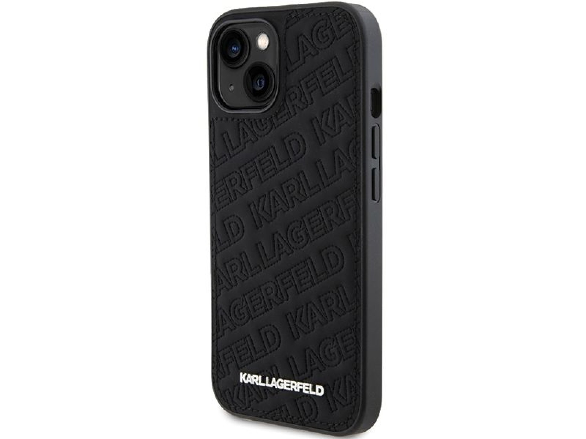 Capa Karl Lagerfeld com padrão K acolchoado para iPhone 15 Plus / 14 Plus - preta