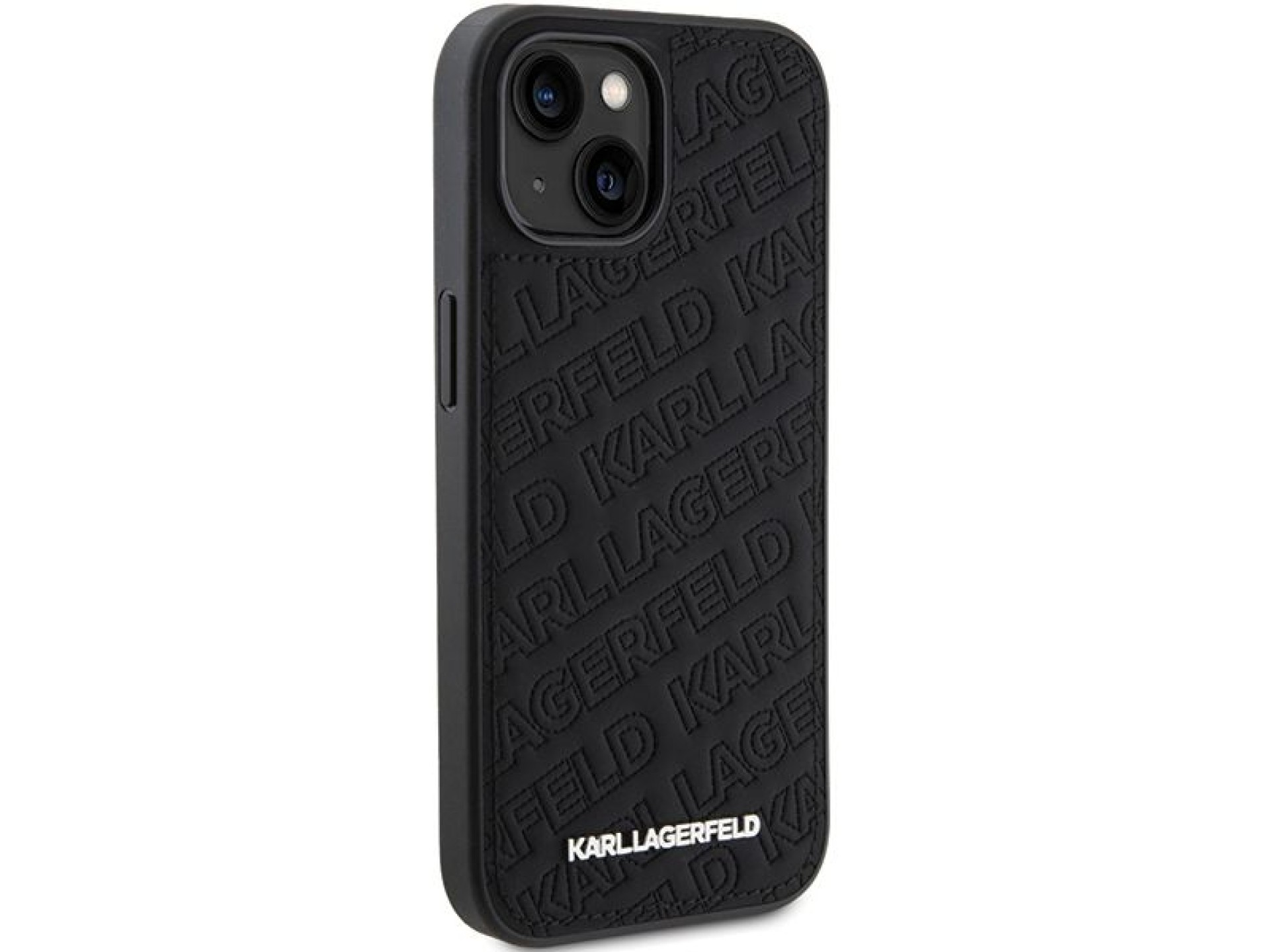 Capa Karl Lagerfeld com padrão K acolchoado para iPhone 15 Plus / 14 Plus - preta
