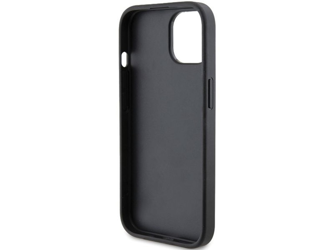 Capa Karl Lagerfeld com padrão K acolchoado para iPhone 15 Plus / 14 Plus - preta