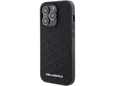 Karl Lagerfeld Quilted K Pattern iPhone 15 Pro Case - Black Karl Lagerfeld Quilted K Pattern iPhone 15 Pro Case - Black