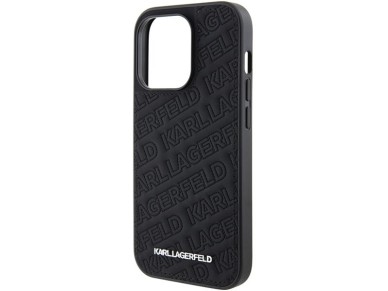 Karl Lagerfeld Quilted K Pattern iPhone 15 Pro Case - Black Karl Lagerfeld Quilted K Pattern iPhone 15 Pro Case - Black