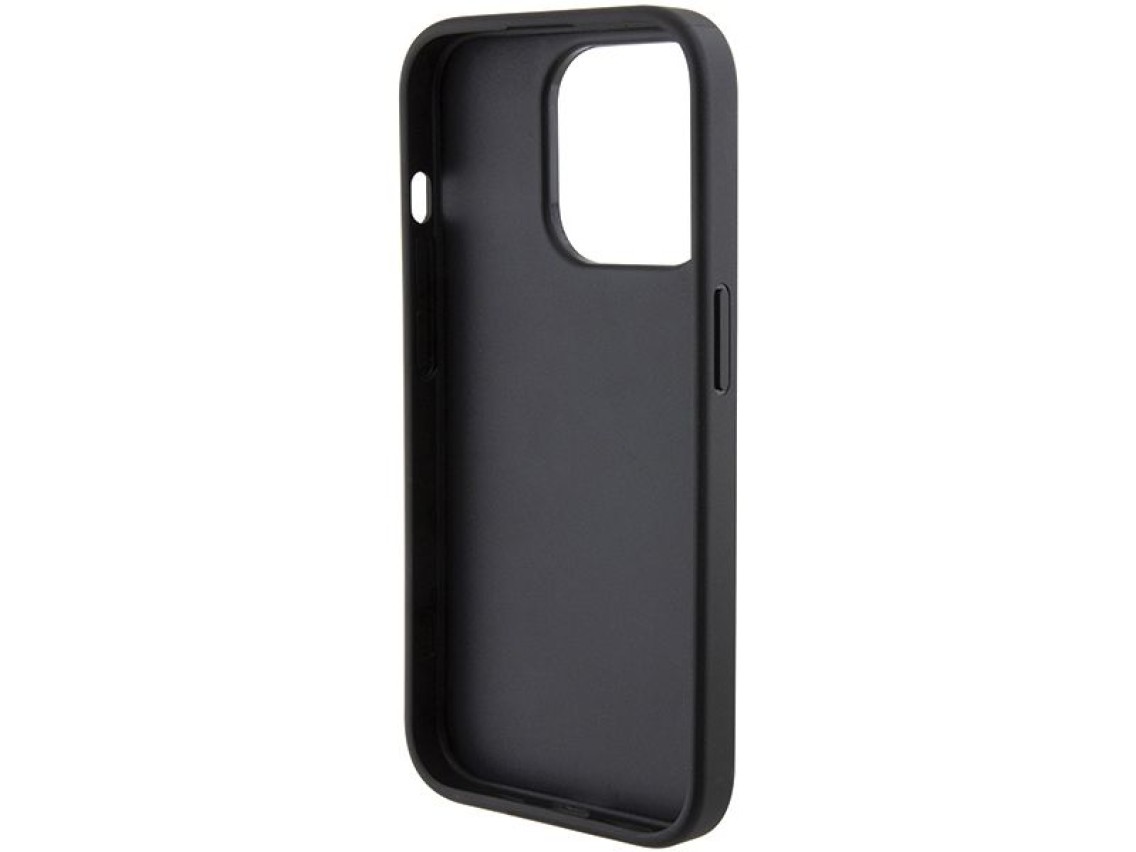 Capa para iPhone 15 Pro com estampa matelassê em K de Karl Lagerfeld - Preta